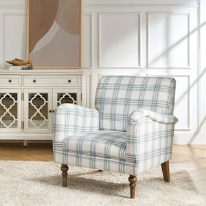 Mandan Blue Polyester Arm Chair (Set of 1)