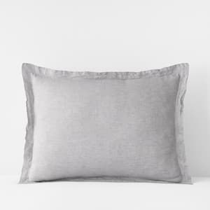 The Company Store Solid Washed Gray Linen Standard Sham 50548F-STD-GRAY ...