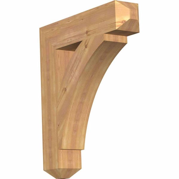 Ekena Millwork 5.5 in. x 32 in. x 28 in. Western Red Cedar Thorton Craftsman Smooth Bracket