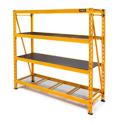 Yellow 4-Tier Steel Garage Storage Shelving Unit (77 in. W x 72 in. H x 24 in. D)