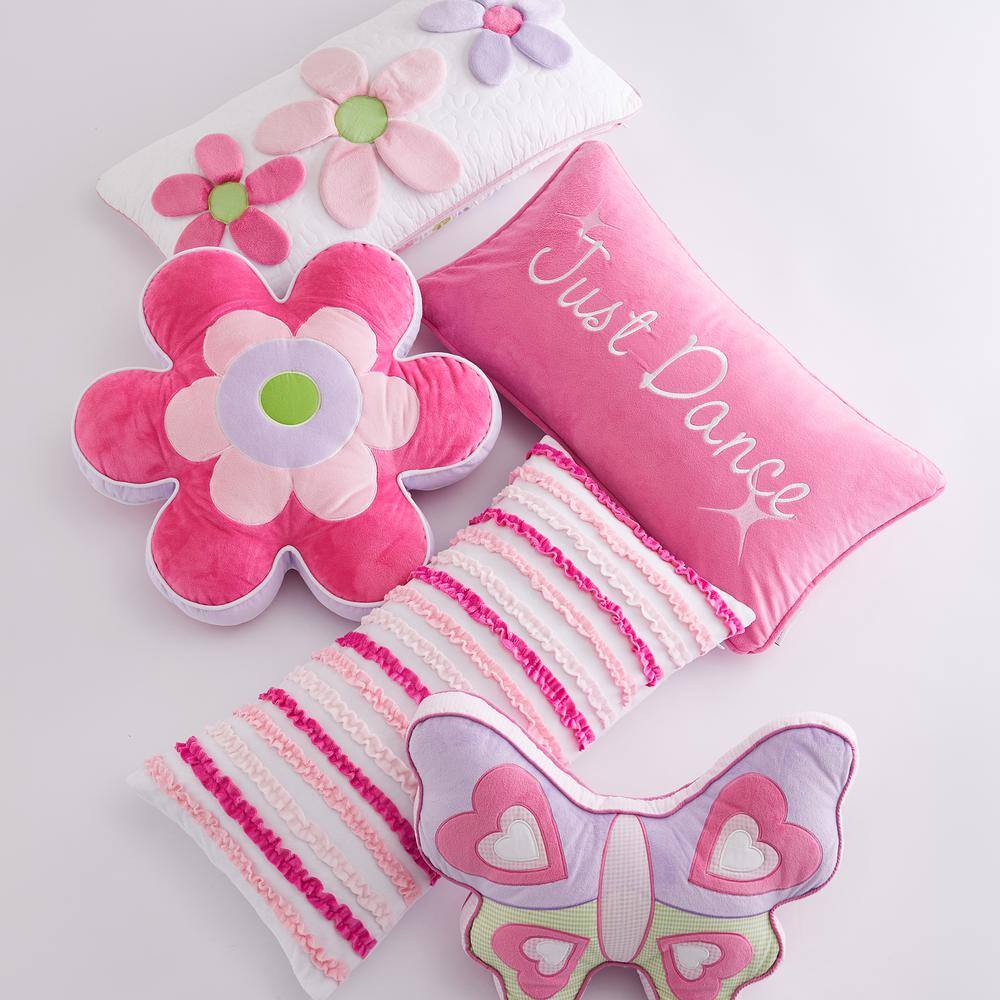 Hot Pink Embroidered Just Dance Kids Pillow