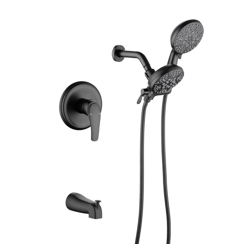 Single Handle 1-Spray Pressure Balance Shower Faucet 2.5 GPM with hand shower and Bathtub Spout in Matte Black price history on PriceWatchPro