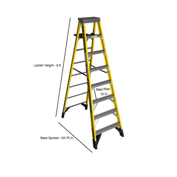Werner 7300S 12-ft Fiberglass Type 1AA-375-lb Load Capacity Step Ladder