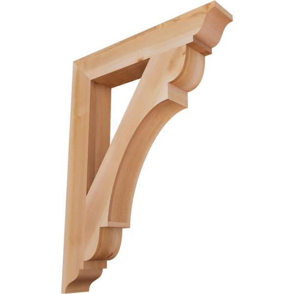 Ekena Millwork 3.5 in. x 32 in. x 24 in. Western Red Cedar Olympic Traditional Smooth Bracket