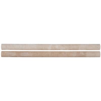 Ivory Pencil Molding 3/4 in. x 12 in. Honed Travertine Wall Tile (20 Ln. ft./Case)