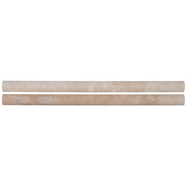 MSI Ivory Pencil Molding 0.75 in. x 12 in. Honed Travertine Wall Tile (20 lin. ft./Case)