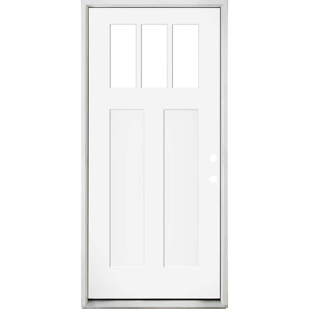 Steves & Sons 36 in. x 80 in. Legacy Series 3 Lite Clear Glass Left ...