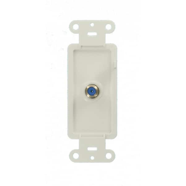 Leviton Decora Wall Jack with F-Type Coaxial Connector, White R82
