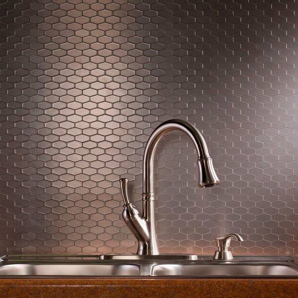 Aspect Wide Hex 6 in. x 4 in. Stainless Matted Metal Decorative Backsplash Tile