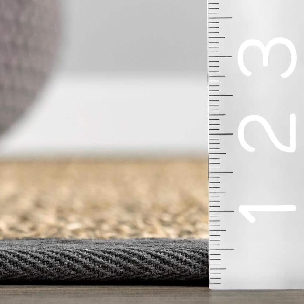 Coastal Farmhouse Dark Gray Seagrass 9' x 12' Area Rug