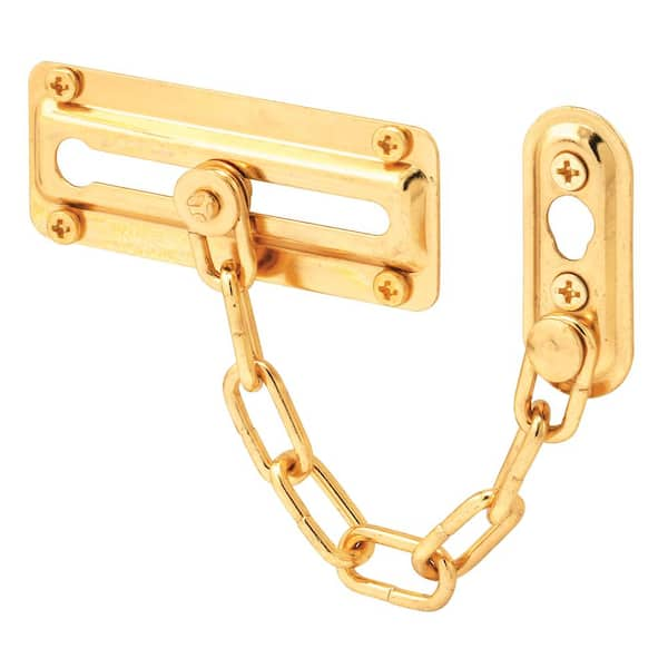 Prime-Line Chain Door Guard, Steel with Brass Finish