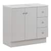 Glacier Bay Bannister 37 in. Single Sink Pearl Gray Bath Vanity with Granite-Look Colorpoint White Cultured Marble Top (Assembled) BA36P2-PG