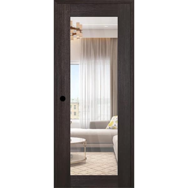 Belldinni Vona 207 DIY-Friendly 18 in. x 80 in. Right-Handed Clear Glass Veralinga Oak Composite Single Prehung Interior Door