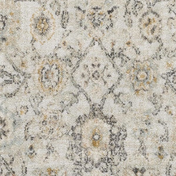 4 X 6 Ivory Abstract Washable Area Rug Runner Rug