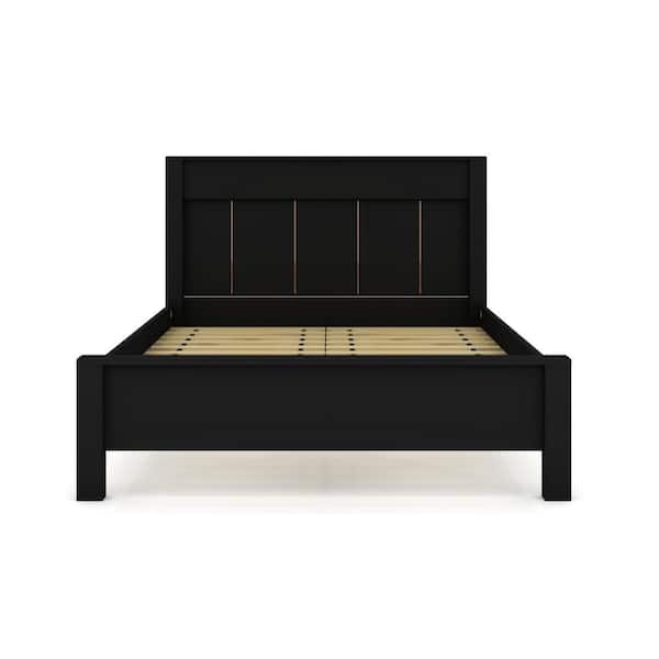 Luxor Oswego Black Queen Size Modern, Contemporary Queen Bed Frame With Headboard