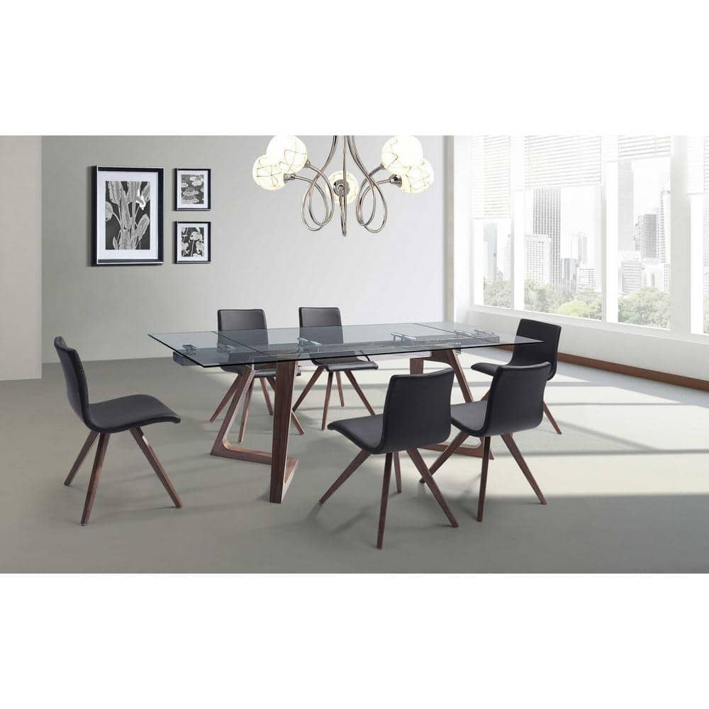 HomeRoots Danielle Top Cherry Glass 63 in Double Pedestal Dining Table ...