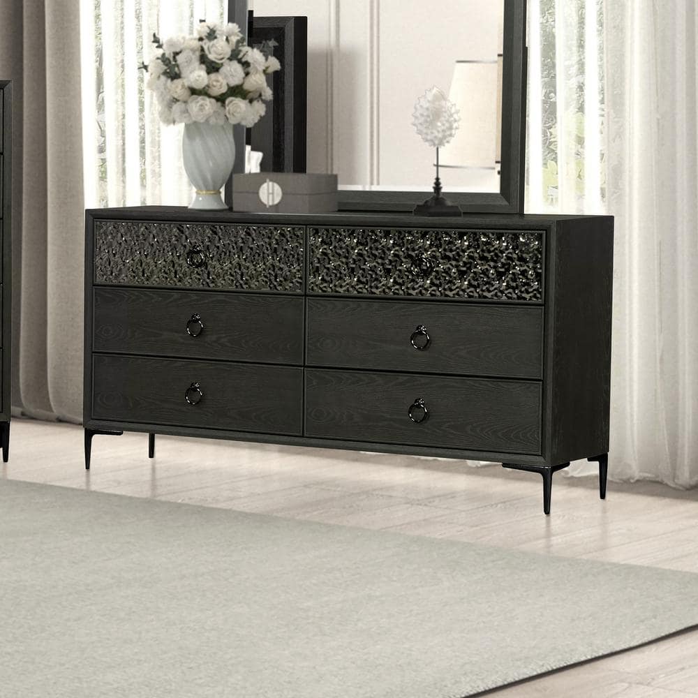 Furniture of America Jolt Espresso 6-Drawer 66 in. Dresser IDF