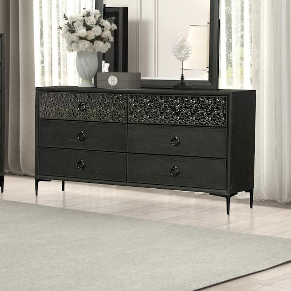 Jolt Espresso 6-Drawer 66 in. Dresser