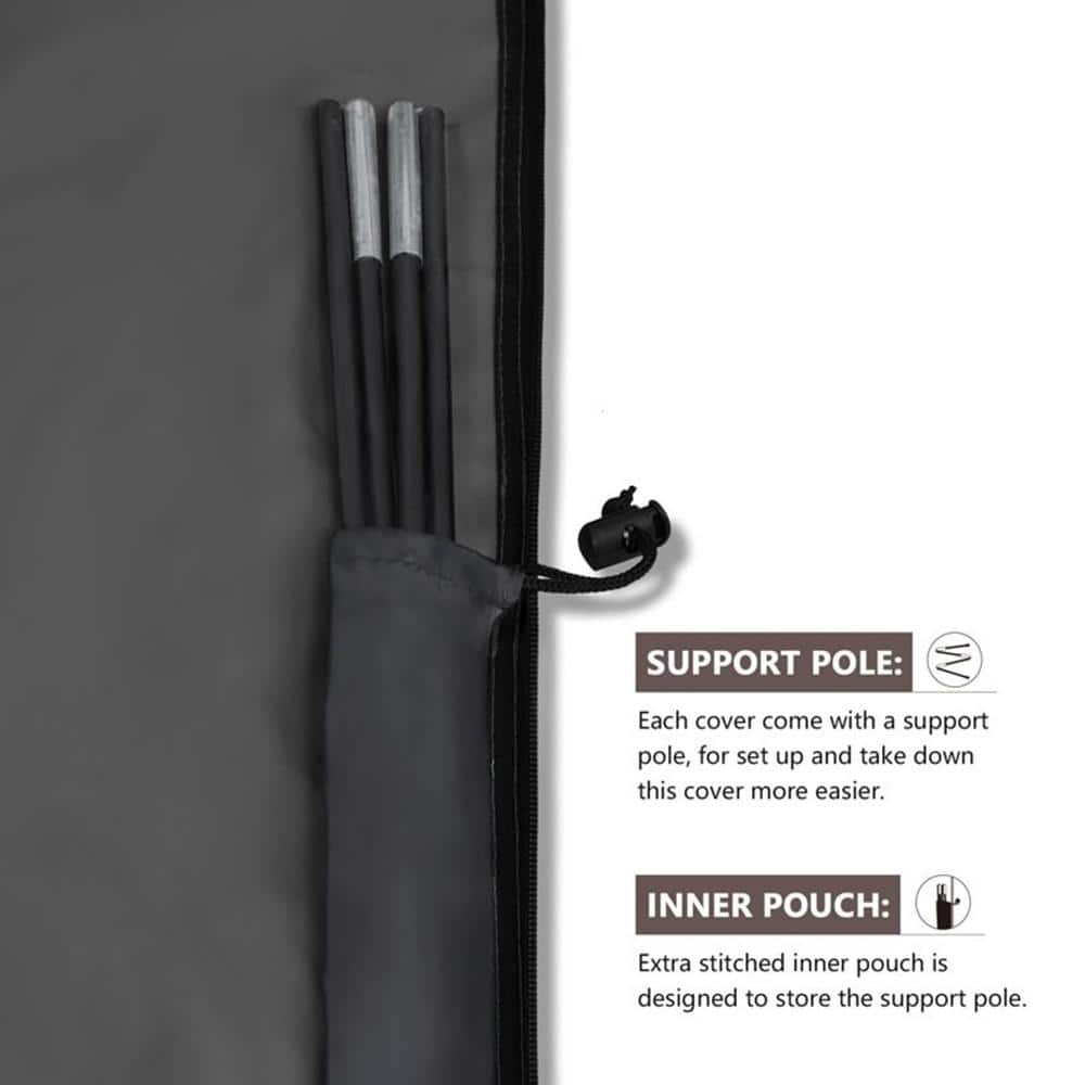 Black 600D Waterproof Outdoor Market Umbrella Cover