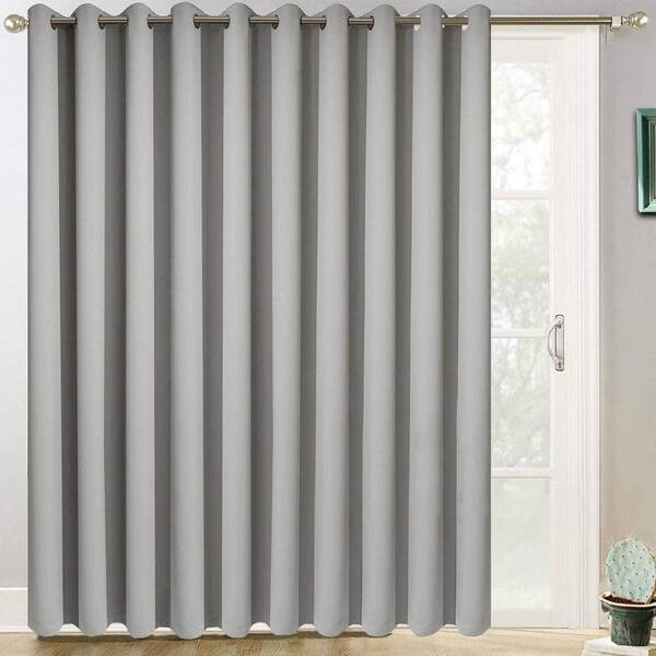 2 Panel Light Grey Outdoor Curtains 100x84 Inch | Waterproof Thermal Patio Drapes