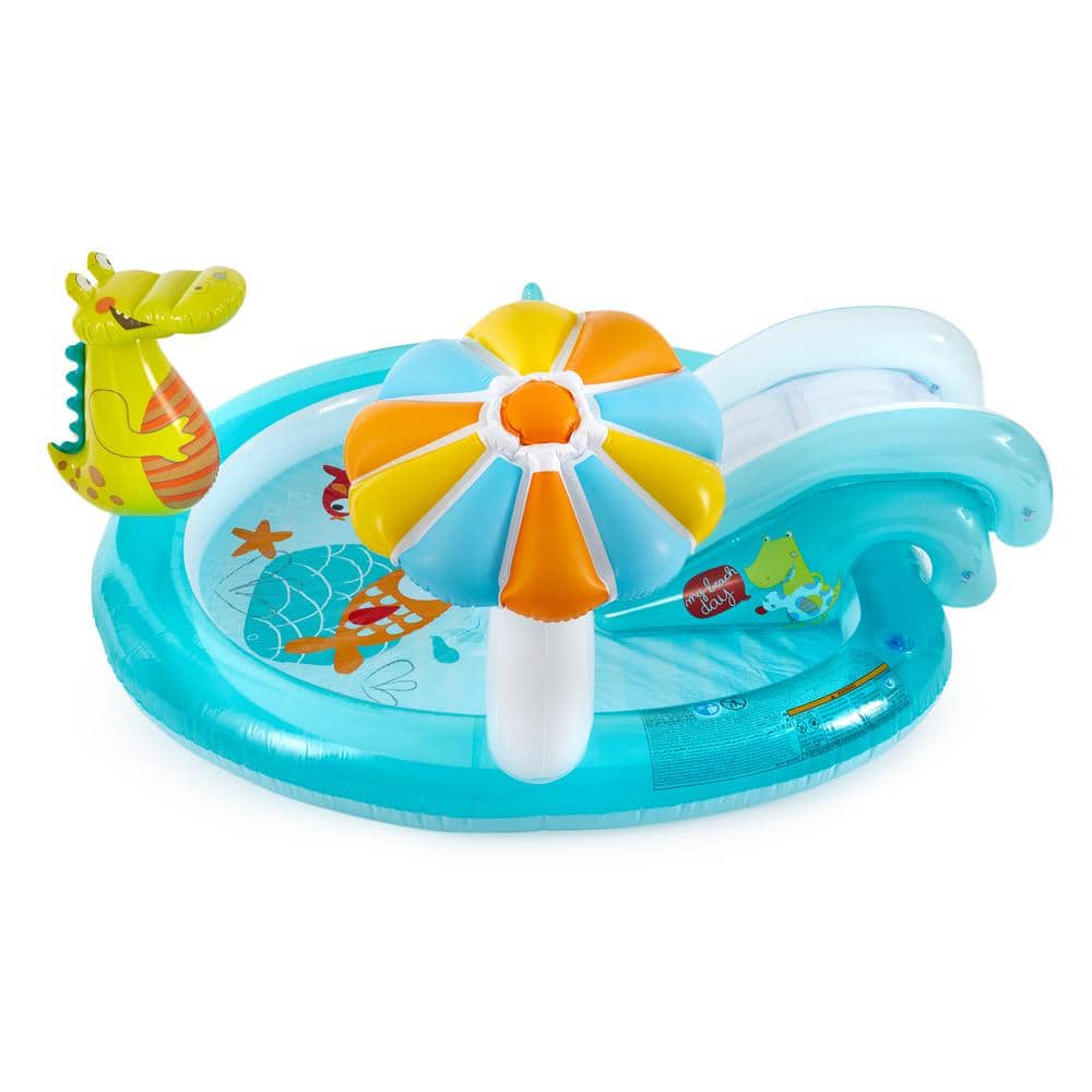 Intex Gator Inflatable Kiddie Pool with Slide and Sprinkler