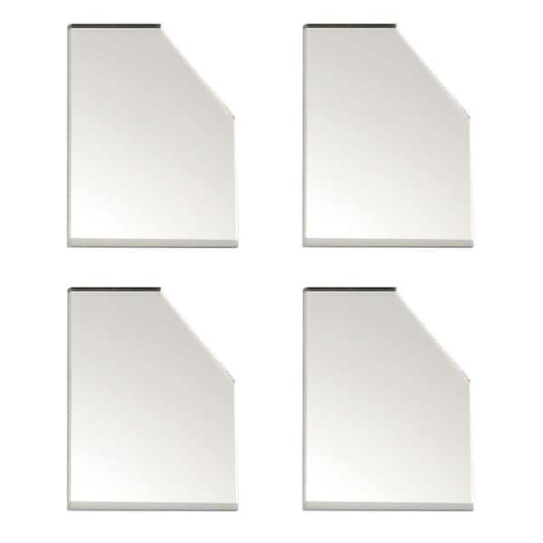 MirrEdge 3 in. x 3 in. Acrylic Mirror Corner Plates (4-Pack)