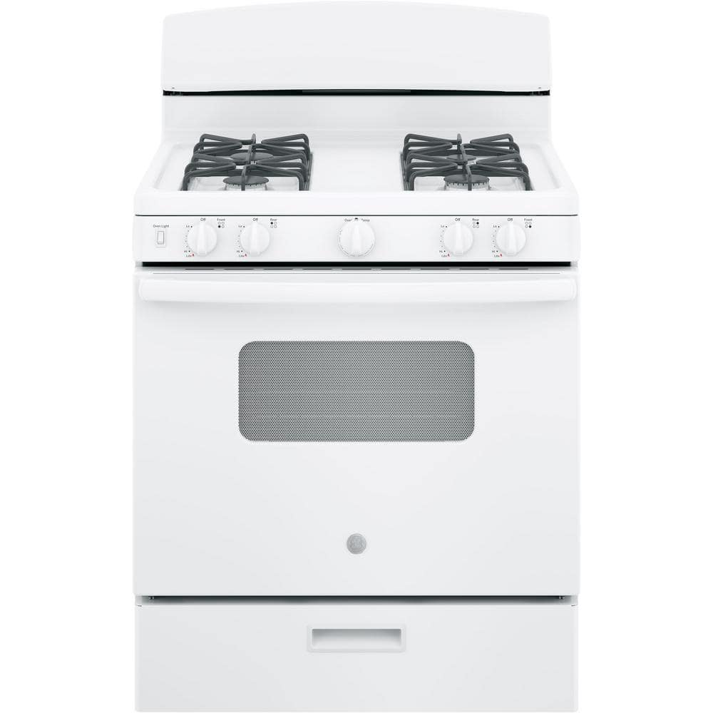 30" White Freestanding Gas Range with 4.8 cu. ft. Oven