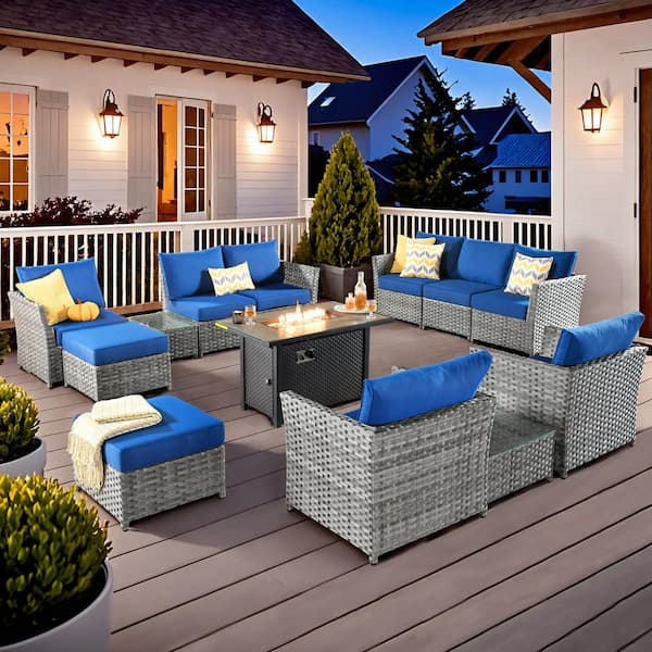 XIZZI Jasmine 12-Piece Wicker Outdoor Sectional Set with