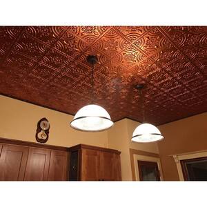 Wrought Iron 2 ft. x 2 ft. Glue Up PVC Ceiling Tile in Copper (100 sq. ft./case)
