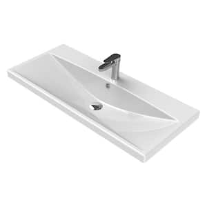 Elite Wall Mounted Bathroom Sink in White