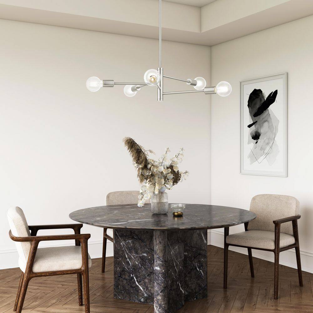 Bannister 5-Light Brushed Nickel Sputnik Chandelier