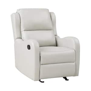 Laurel Taupe Faux Leather Manual Glider Recliner