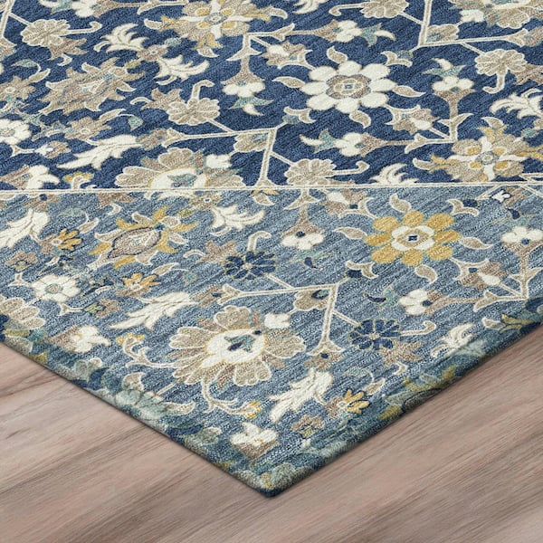 Chantille Machine Washable Indoor/Outdoor Abstract ACN3046 Navy 5 ft. x 7 ft. 6 in. Area Rug