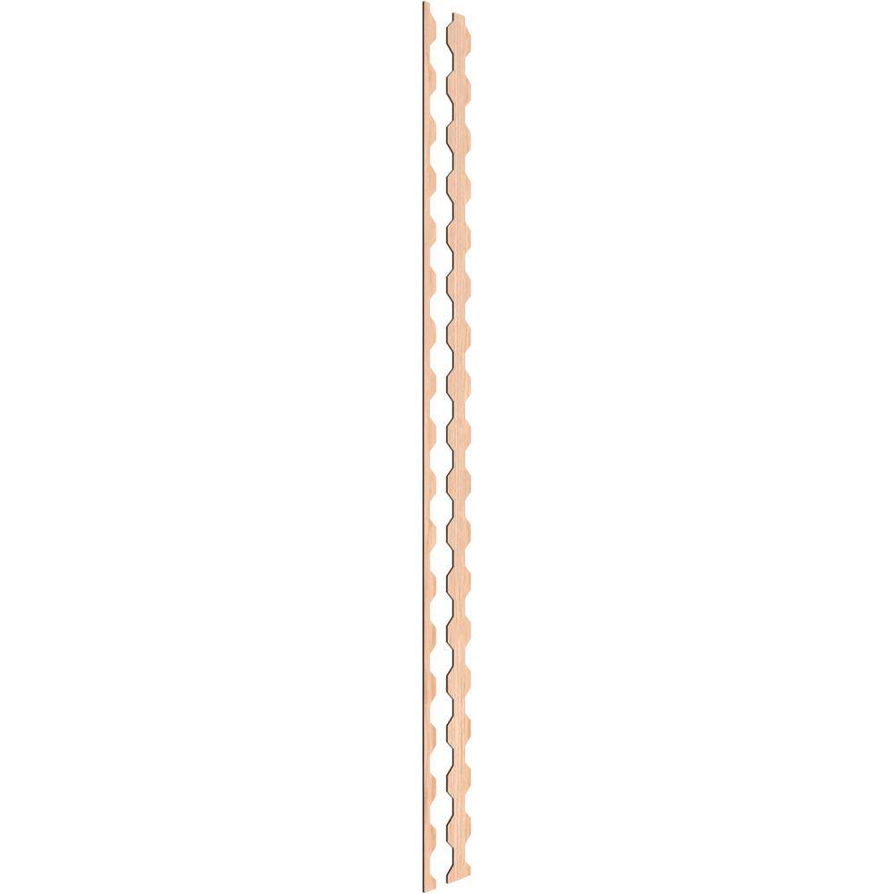 Ekena Millwork Pontiac 94 in. H x 0.25 in. W Slatwall Panels in Hickory 17-Pack