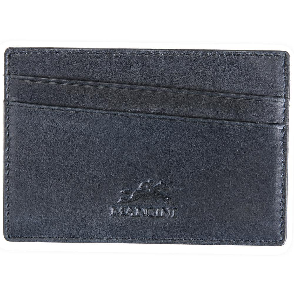 MANCINI Monterrey Collection Black Leather Credit Card Wallet 2030111