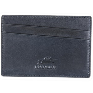 Monterrey Collection Black Leather Credit Card Wallet