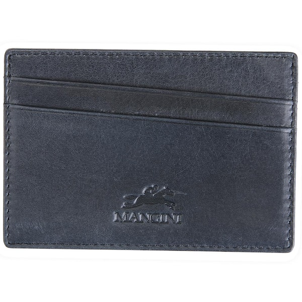 MANCINI Monterrey Collection Black Leather Credit Card Wallet