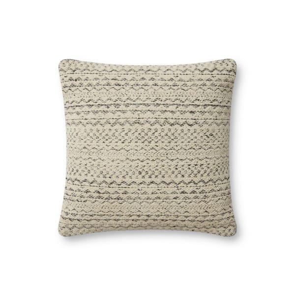 Angela Rose Gloaming Charcoal / White 18 in. x 18 in. Indoor Throw Pillow