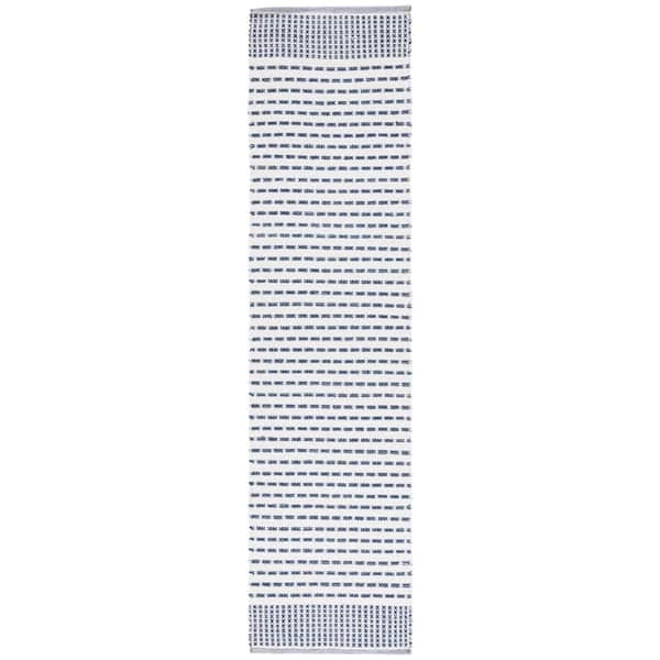 Montauk 2 ft. x 9 ft. Navy/Ivory Dainty Striped Runner Rug