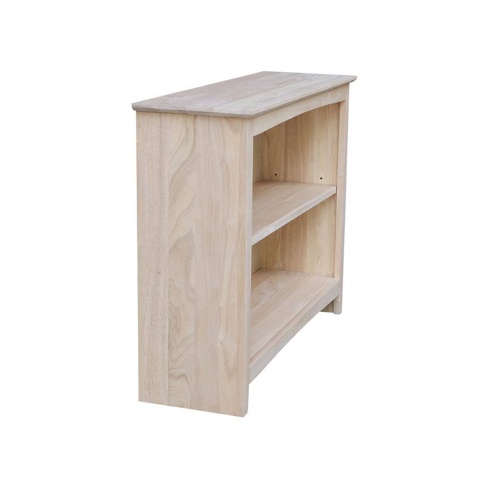 Adjustable 45" Brown Solid Wood Bookcase