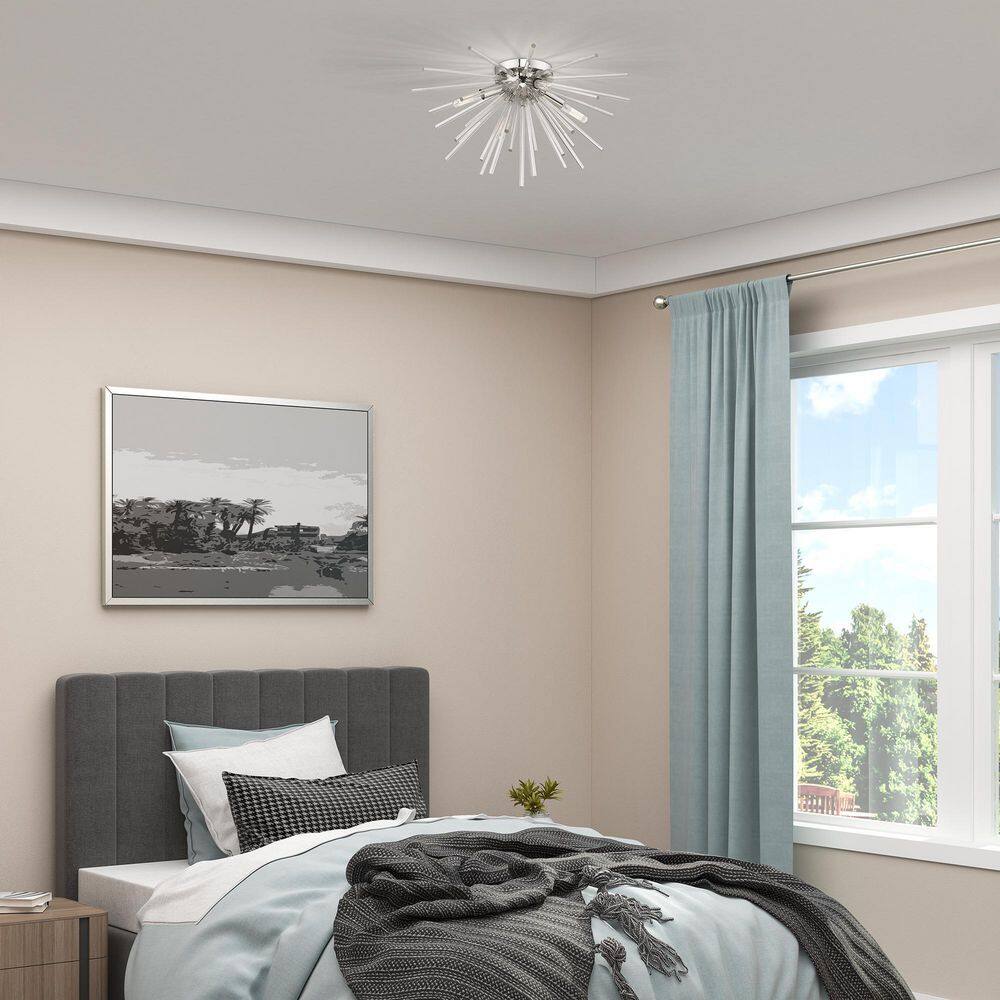 Elysian 20'' Polished Chrome and Crystal LED Flush Mount Light