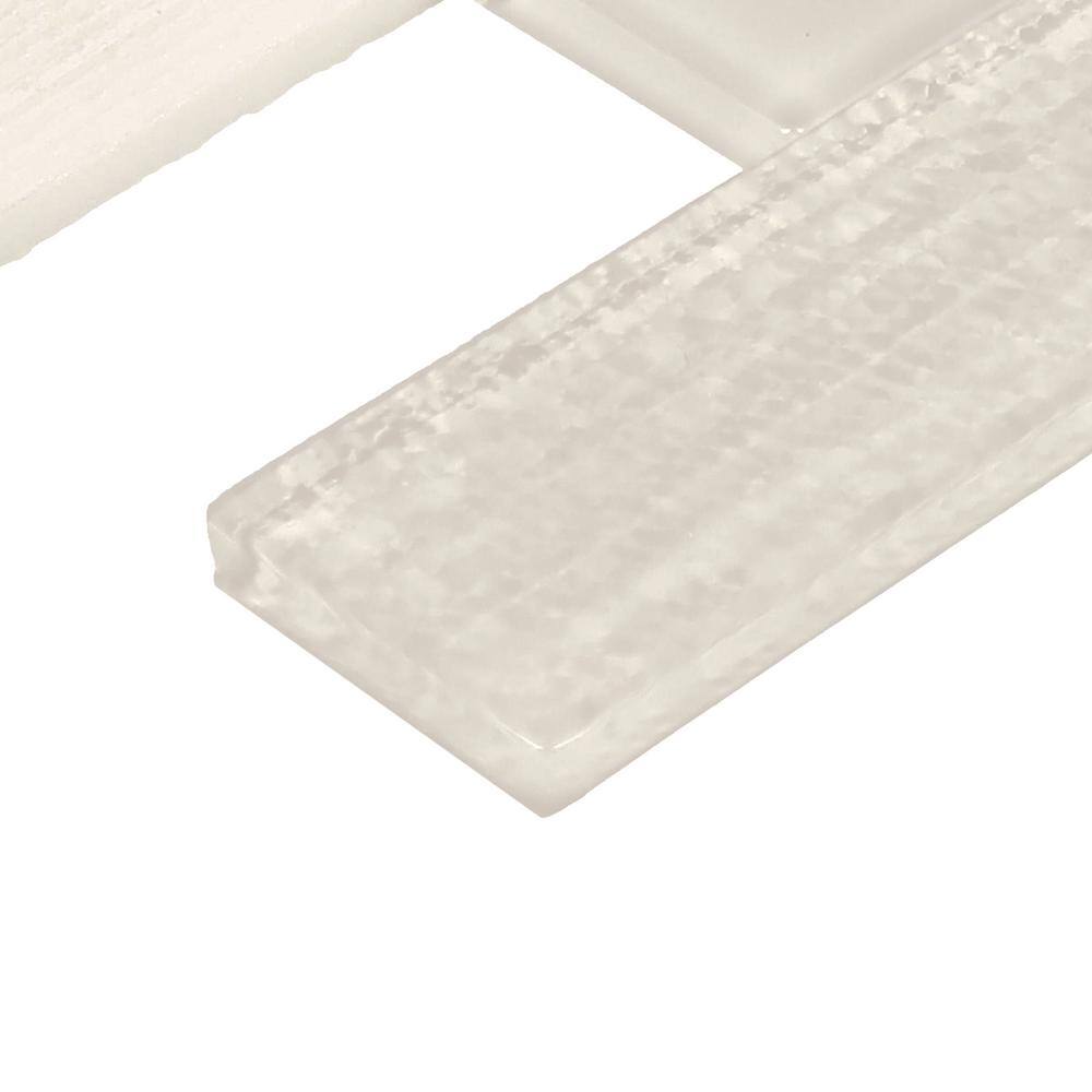 Daphne White Glass and Marble Peel and Stick Mosaic Tile