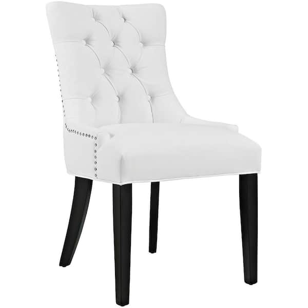 MODWAY Regent White Vinyl Dining Chair