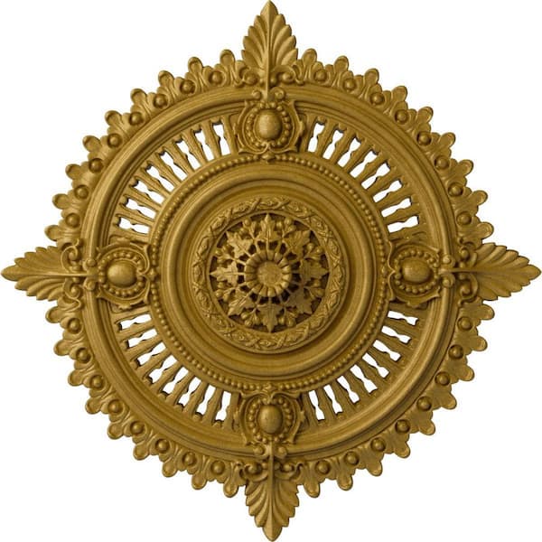 Ekena Millwork 4 in. x 29-1/8 in. x 29-1/8 in. Polyurethane Haylynn Ceiling Medallion, Pharaohs Gold
