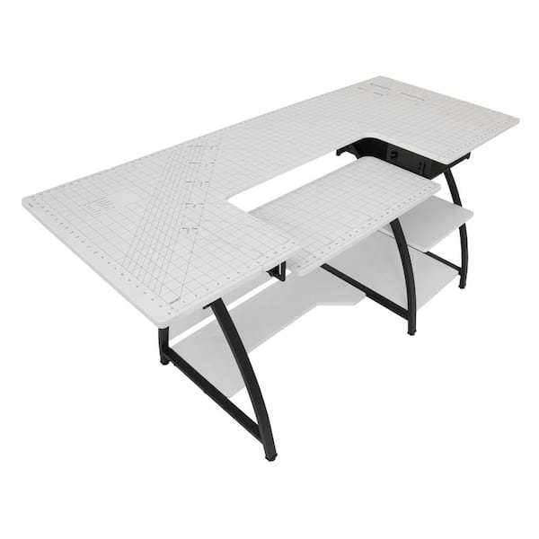  Sew Ready Hobby and Cutting Table - 58.75 W x 36.5 D White  Arts and Crafts Table with 2 Mesh Storage Drawers : Arts, Crafts & Sewing