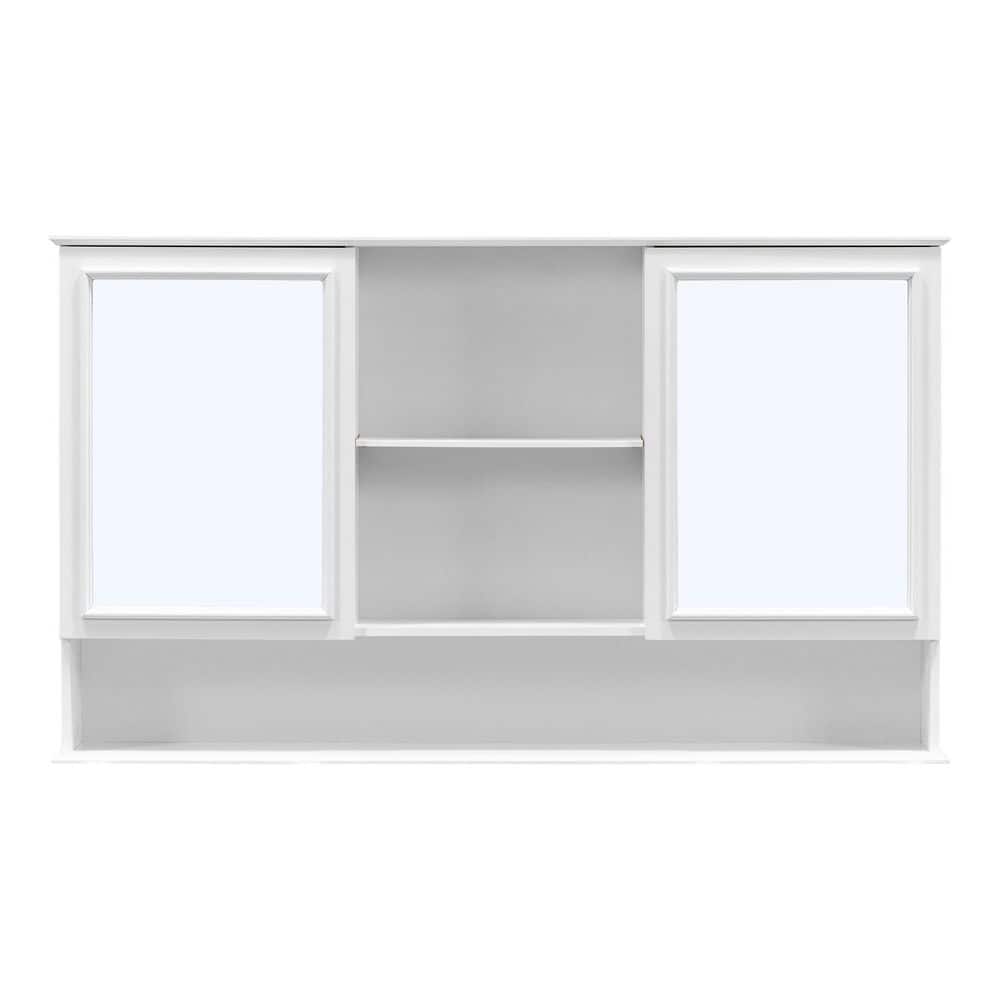 60 in. W x 35 in. H Rectangular Wall-Mounted Medicine Cabinet with Mirror and Adjustable Shelves, White price history on PriceWatchPro