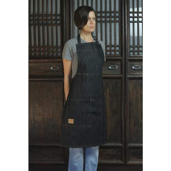 ASD Living Vintage Draper Denim Adult Butcher/Bib Indigo Apron one