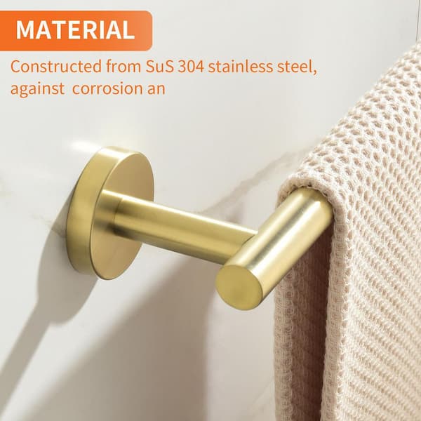 Boyel Living 4-Piece Bath Hardware Set with Towel Bar, Towel Robe Hook,  Toilet Roll Paper Holder, Hand Tower Holder in Brushed Gold BMG322-4NG -  The Home Depot