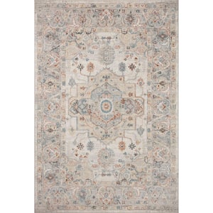 Odette Ivory/Multi 5 ft. 3 in. x 5 ft. 3 in. Round Oriental Area Rug