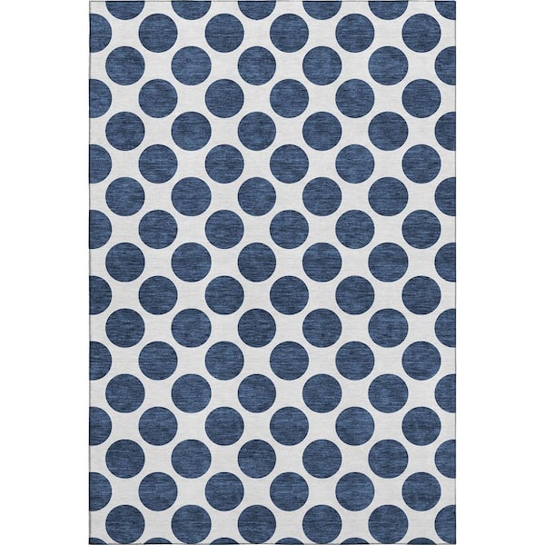 Mayfield Premium Machine Washable Abstract AMF980 Navy 10 ft. x 14 ft. Area Rug